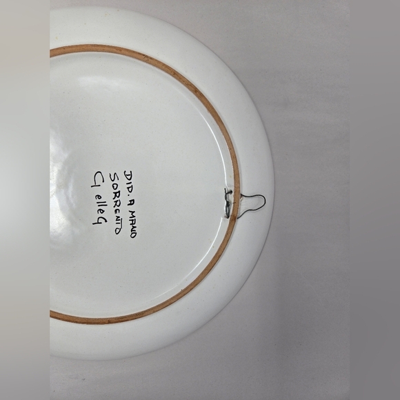 Italian Dipinto A Mano Sorrento Decorative Wall Plate Hand Painted Sunflower - Picture 8 of 10